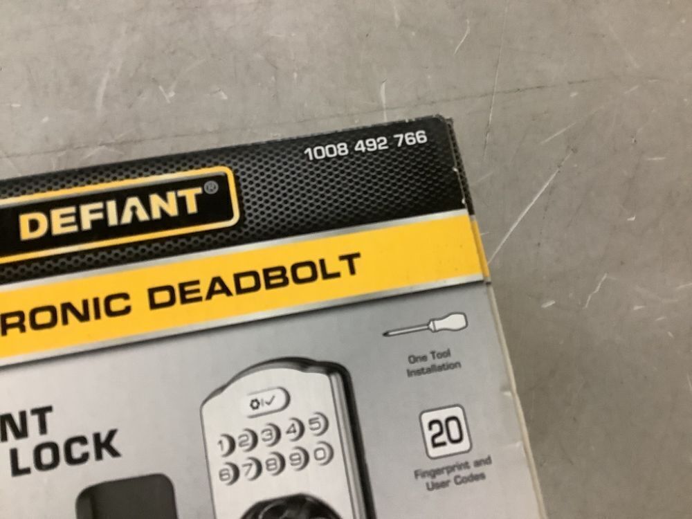 Defiant Single Cylinder Castle Electronic Deadbolt Satin Nickel with Biometric Fingerprint and Keypad - Image 3 - Lot 637JF