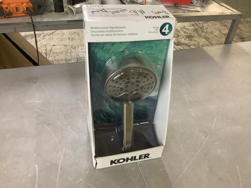KOHLER Lively 4-Spray Patterns Wall Mount 4.312 in. Handheld Shower Head in Vibrant Brushed Nickel - Image 2 - Lot 642JF