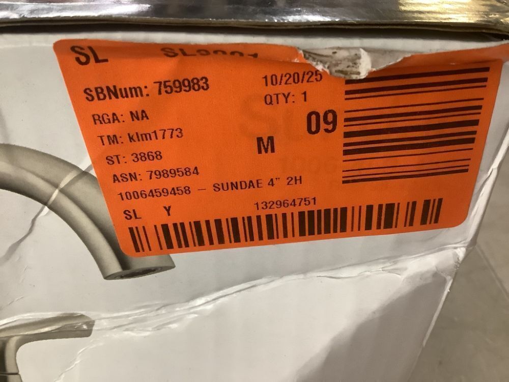 KOHLER Sundae 4 in. Centerset 2-Handles Bathroom Faucet in Vibrant Brushed Nickel - Image 4 - Lot 645JF