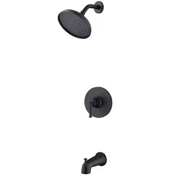 Glacier Bay Oswell Single Handle 1-Spray Tub and Shower Faucet 1.8 GPM in Matte Black - Image 1 - Lot 646JF