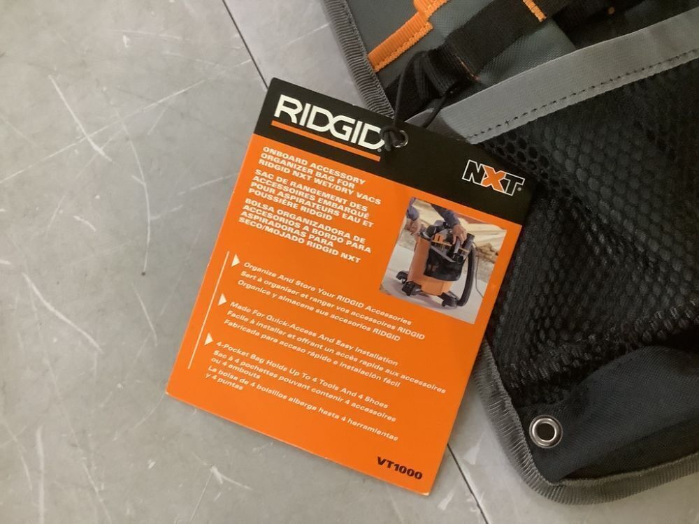 RIGID NXT Accessory Storage Bag Organizer VT1000 Shop Vacuum Attachment for Select RIDGID NXT Wet Dry Vacs - Image 3 - Lot 648JF