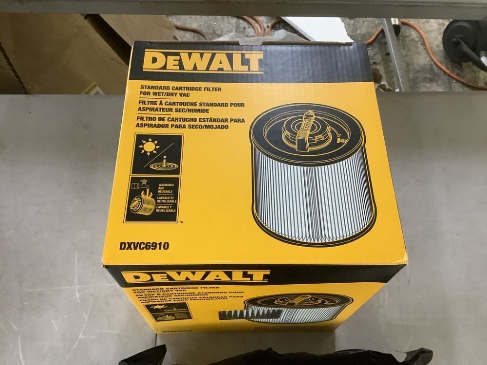 DEWALT 6 Gal. to 16 Gal. Cartridge Filter & 3-Pack 6 Gal. to 10 Gal. Dust Bag Filter for Wet/Dry Vacuum - Image 2 - Lot 650JF