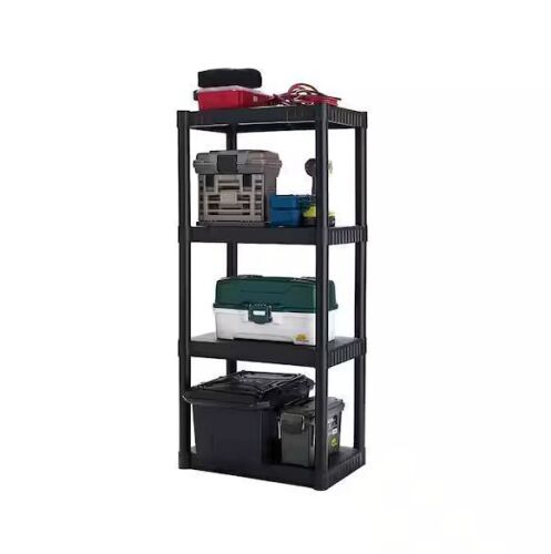 Plano 4-Tier Standard Duty Plastic Storage Shelving Unit 14.5" x 22" x 48.25" - Lot 740JF