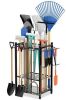 3-Tier Garden Tool Organizer Rack with Storage Hooks Up to 50 Tools - Thumbnail 1