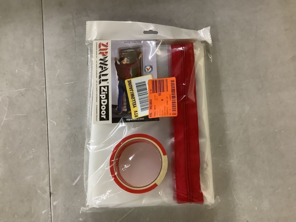 ZipWall 4 ft. x 7.5 ft Adhesive Zippers Standard Dust Barrier Door Kit with Double-Sided Tape and 2-Flap Hooks - Image 2 - Lot 742JF