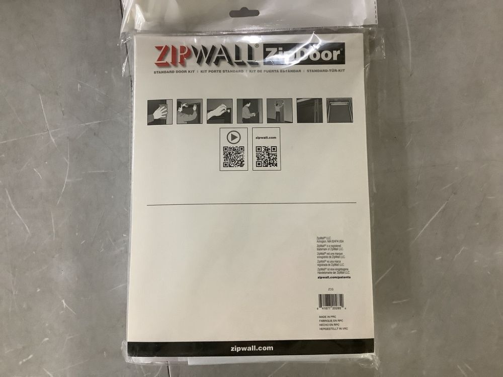 ZipWall 4 ft. x 7.5 ft Adhesive Zippers Standard Dust Barrier Door Kit with Double-Sided Tape and 2-Flap Hooks - Image 4 - Lot 742JF