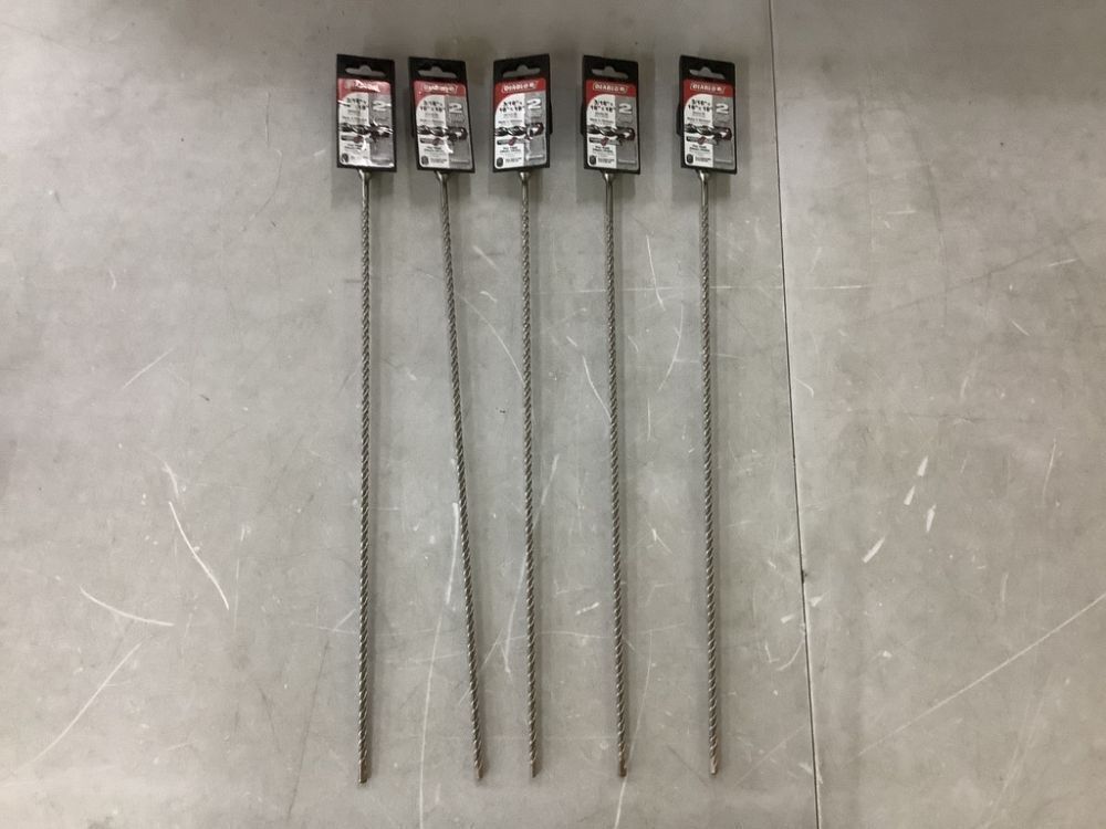 Lot of (5) DIABLO 3/16 in. x 16 in. x 18 in. SDS-Plus 2-Cutter Carbide-Tipped Hammer Drill Bit - Image 1 - Lot 746JF