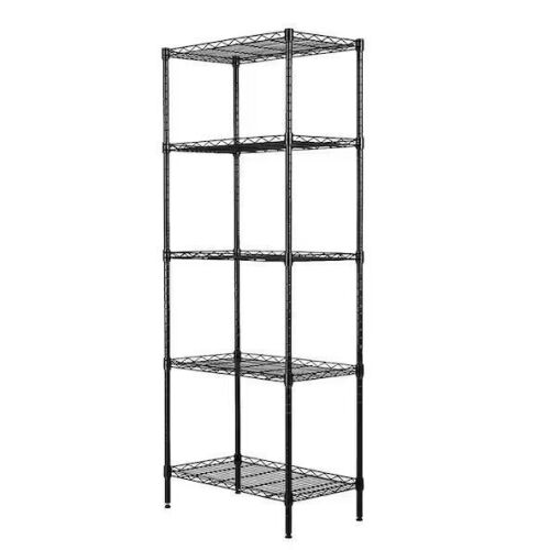 Black 5-Tier Heavy Duty Steel Freestanding Garage Storage Shelving Unit, 21.3 in. W x 59 in. H x 11.42 in. D - Lot 748JF