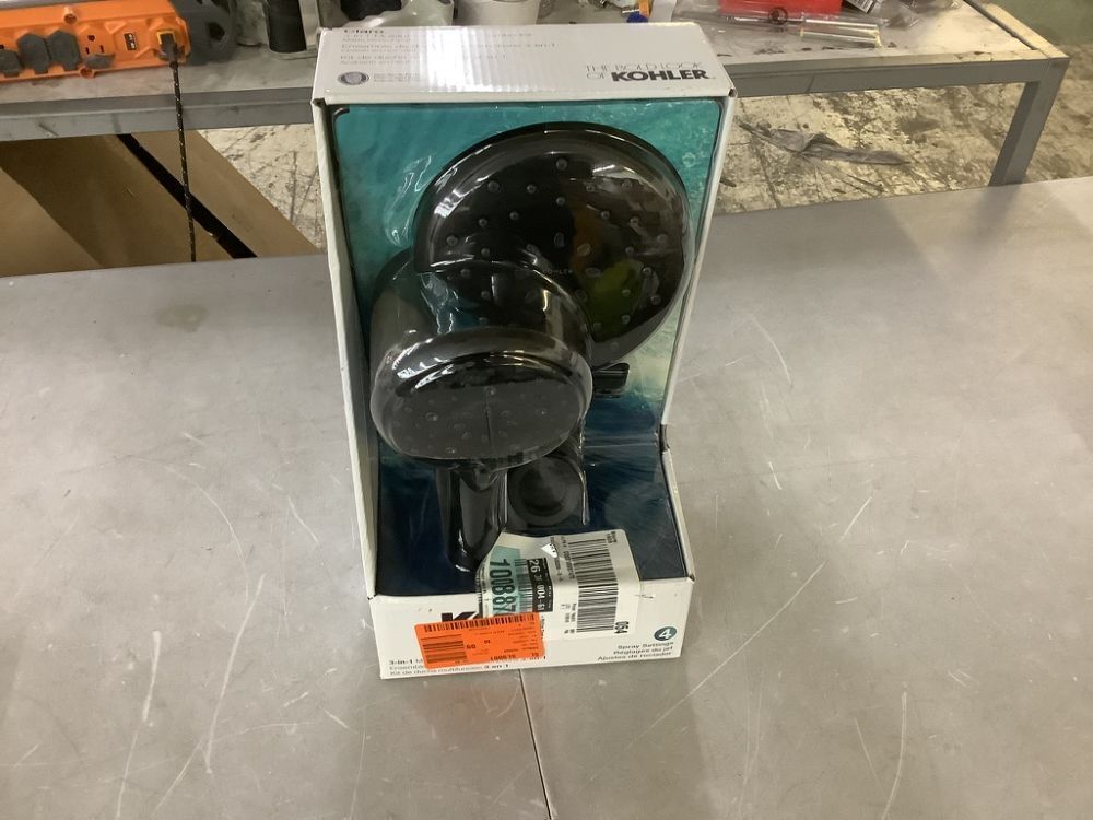 KOHLER Claro 3-Spray Dual Wall-Mount Fixed and Handheld Shower Head 1.75 GPM in Matte Black - Image 2 - Lot 750JF