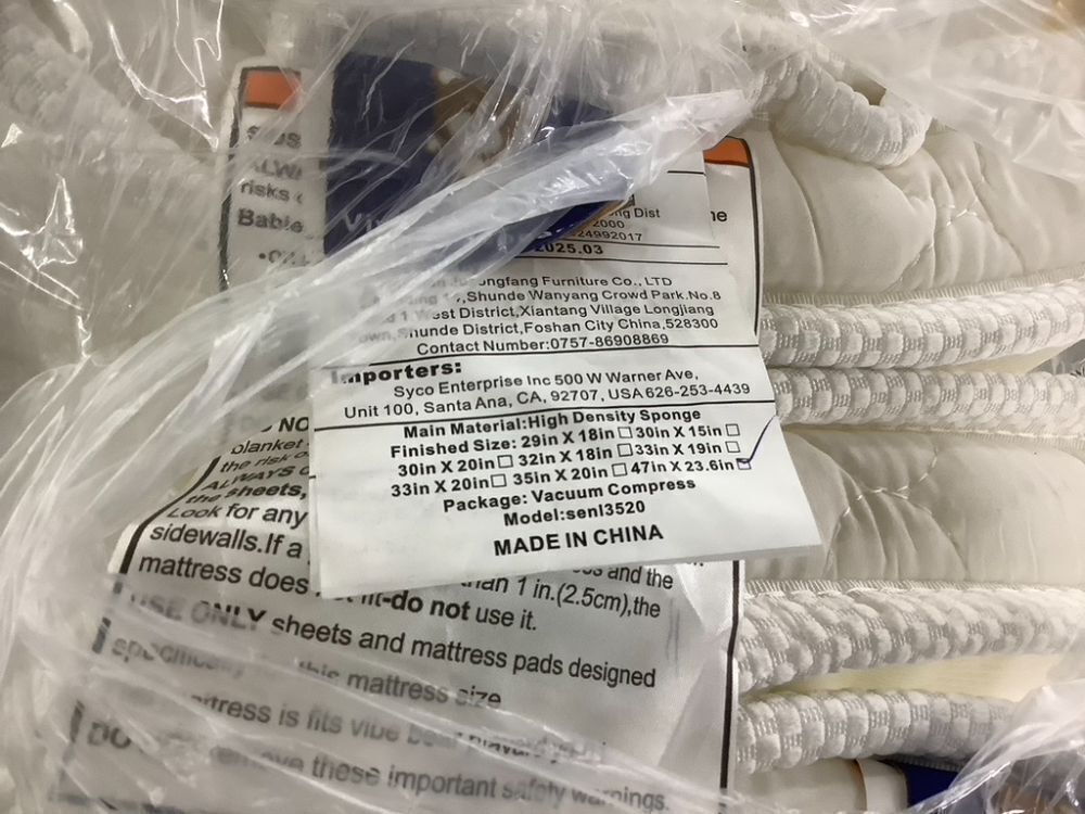 Crib Mattress 47" x 23.6" - Dirty - Image 4 - Lot 756JF