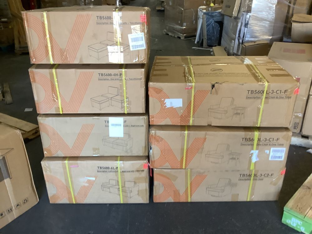 Wicker Sectional Patio Furniture Set with 54" Fire Pit Table - Similar to Stock Photo, 1 Extra Side Table, 1 Extra Chair, 4 Ottomans, No Corner Pieces & Only 1 Coffee Table - Image 4 - Lot 4JF