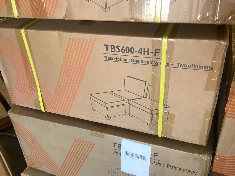 Wicker Sectional Patio Furniture Set with 54" Fire Pit Table - Similar to Stock Photo, 1 Extra Side Table, 1 Extra Chair, 4 Ottomans, No Corner Pieces & Only 1 Coffee Table - Image 9 - Lot 4JF