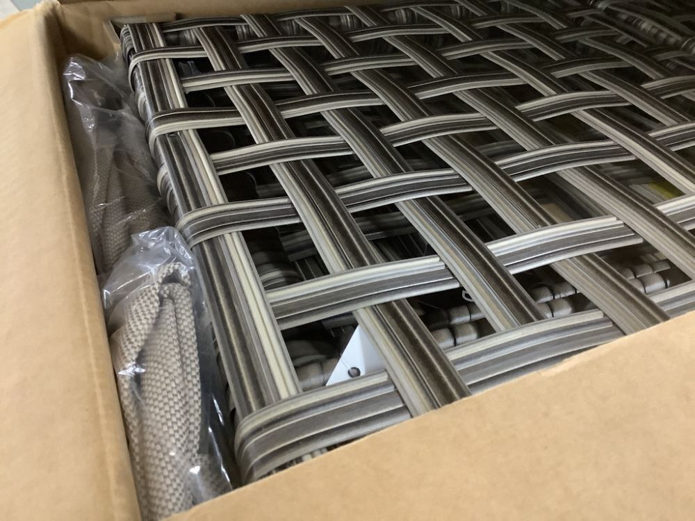 Wicker Sectional Patio Furniture Set with 54" Fire Pit Table - Similar to Stock Photo, 1 Extra Side Table, 1 Extra Chair, 4 Ottomans, No Corner Pieces & Only 1 Coffee Table - Image 15 - Lot 4JF