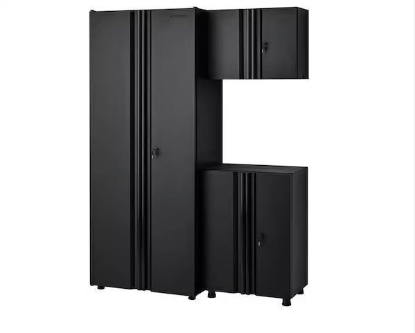 Husky 3-Piece Regular Duty Welded Steel Garage Storage System in Black - Dented - Image 1 - Lot 9JF