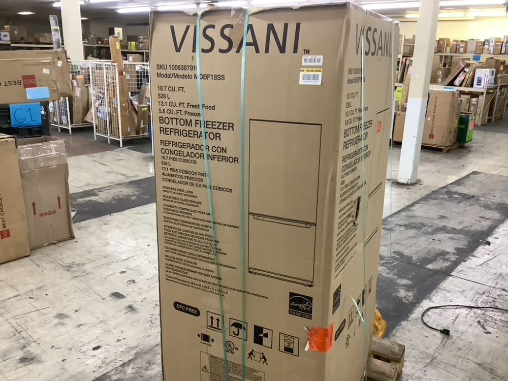 Vissani 18.7 cu. ft. Bottom Freezer Refrigerator in Stainless Steel - Image 8 - Lot 13JF