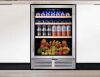 24 in. Single Zone 220 Plus Cans Beverage Refrigerator in Silver with 2-Different Door Handles - Dented - Thumbnail 1