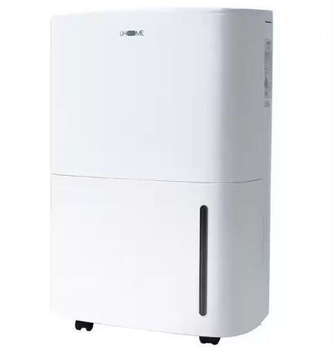 UHOME 120-Pint Dehumidifier for 6,000 sq. ft. White, with Large Bucket, Drain Hose, Auto Defrost - Lot 31JF
