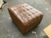 Temmpton Brown Leather Rectangle Cocktail Medium Ottoman - Thumbnail 2