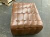 Temmpton Brown Leather Rectangle Cocktail Medium Ottoman - Thumbnail 3
