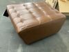 Temmpton Brown Leather Rectangle Cocktail Medium Ottoman - Thumbnail 4