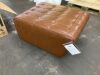Temmpton Brown Leather Rectangle Cocktail Medium Ottoman - Thumbnail 5