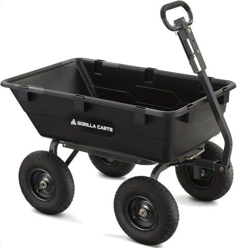 Gorilla Carts Heavy-Duty Poly Yard Dump Cart, 6 Cu Ft Tub, 1200 lb Haul Capacity - Lot 39JF