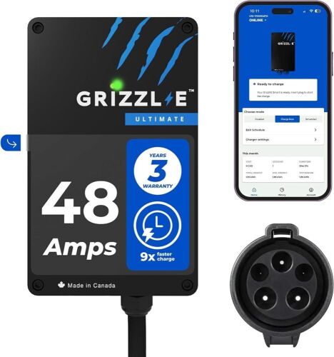 Grizzl-E 48A Ultimate Level 2 Fast Electric Vehicle Charger, UL Tested and Certified, Metal Case, Hardwired - Lot 49