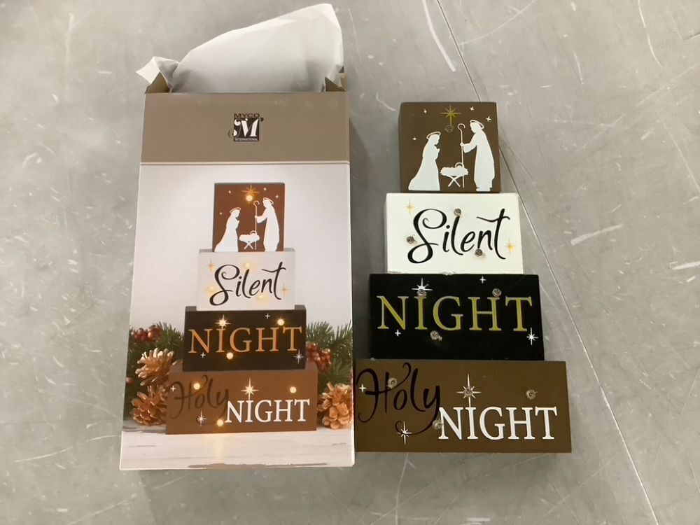 Pallet of Lighted Wooden Nativity Block Word Sign - 600 Total - Image 3 - Lot 54