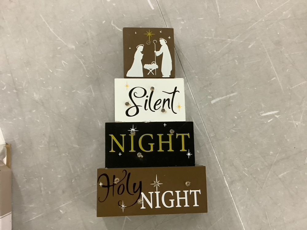 Pallet of Lighted Wooden Nativity Block Word Signs - 517 Total - Image 3 - Lot 55