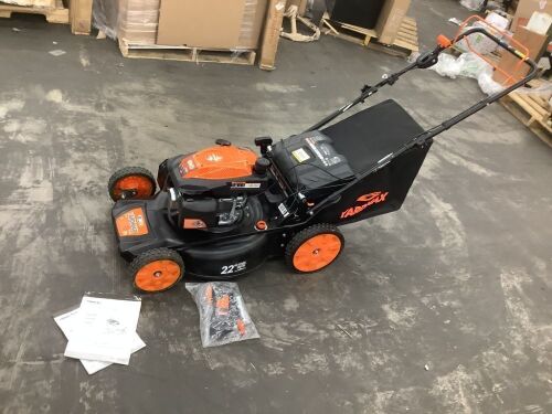 YARDMAX 22 in. 201 cc SELECT PACE 6 Speed CVT High Wheel RWD 3-in-1 Gas Walk Behind Self Propelled Lawn Mower - Engine Has Compression NTF - Lot 58JF