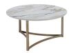 Acme Furniture Zaidee 35 in. Champagne Round Stone Coffee Table - Thumbnail 1