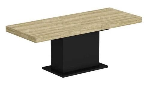 FUFU&GAGA The Modern Concise Style Black Wooden 63 in.-78.7 in. Width Rectangle Pedestal Base Dining Table - Lot 64JF