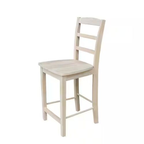 Lot of (3) International Concepts 24 in. Madrid Counter Height Stool in Unfinished - Lot 73JF