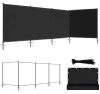BANSA ROSE 6 ft. x 24 ft. Black Balcony Privacy Fence Set with Poles and Rails - Thumbnail 1