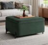 Lifestyle Solutions Knoxville Green Velvet Large Storage Ottoman - Thumbnail 1