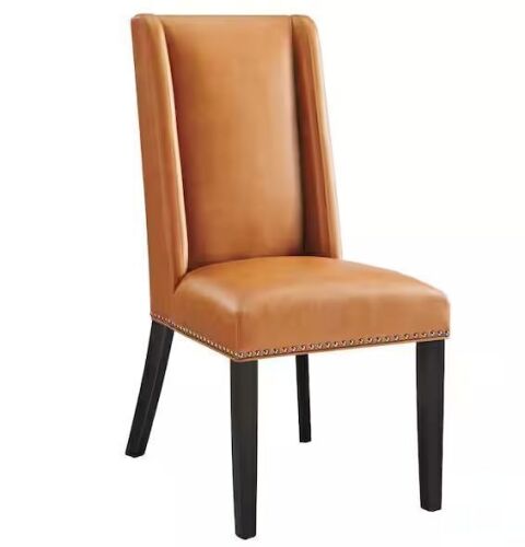 MODWAY Baron Faux Leather Dining Chair in Tan - Lot 106JF