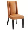 MODWAY Baron Faux Leather Dining Chair in Tan - Thumbnail 1