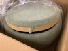 Lumisource Tray Pouf Green Fabric and Natural Wood Storage Ottoman - Thumbnail 4