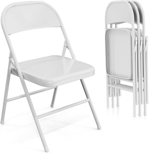 VINGLI Steel Folding Chairs, 350lb Capacity, Set of 4 - Lot 122