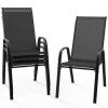 VINGLI Stackable Patio Dining Chairs, Set of 4 - Thumbnail 6