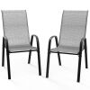 VINGLI Stackable Patio Dining Chairs, Set of 2 - Thumbnail 1