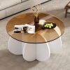 31.5'' Modern Round Tempered Glass Coffee Table - Thumbnail 1