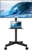 BONTEC Mobile TV Stand for 23-60 Inch TVs, Locking Wheels, Adjustable Height, Media Shelf, Max VESA 400x400mm, Holds Up to 88lbs - Thumbnail 1