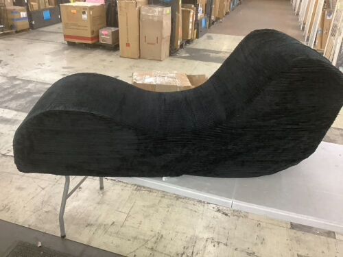 Black Corduroy Lounge Chair - Lot 275