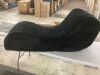 Black Corduroy Lounge Chair - Thumbnail 1