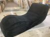 Black Corduroy Lounge Chair - Thumbnail 3