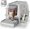 Stainless Steel Enclosed Litter Box with High Sides - Thumbnail 1