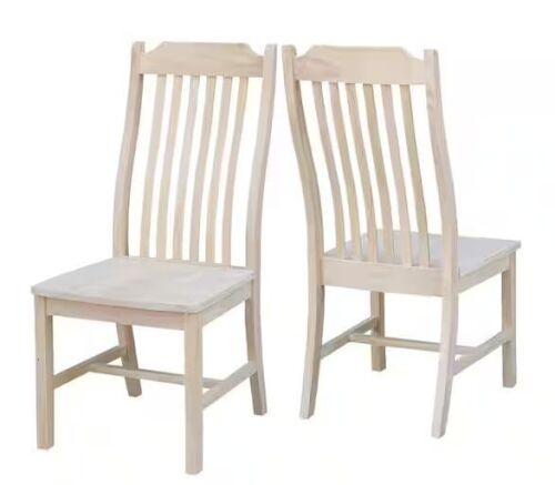 International Concepts Unfinished Wood Steam Bent Mission Dining Chair (Set of 2) - Lot 326JF