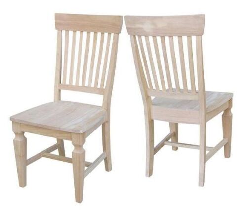International Concepts Vista Unfinished Solid Wood Dining Side Chair (Set of 2) - Lot 327JF