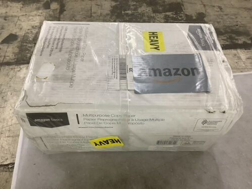 Amazon Basics Multipurpose Copy Paper, 20 lb, 8.5 x 11 Inches, 92 Bright, 4000 Sheets - Lot 361JF